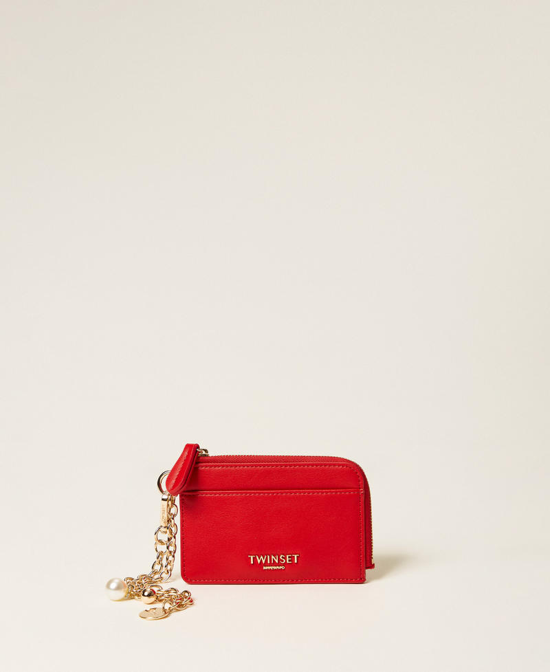 Card holder with charms and logo Red Woman 261TH7020_00015_01