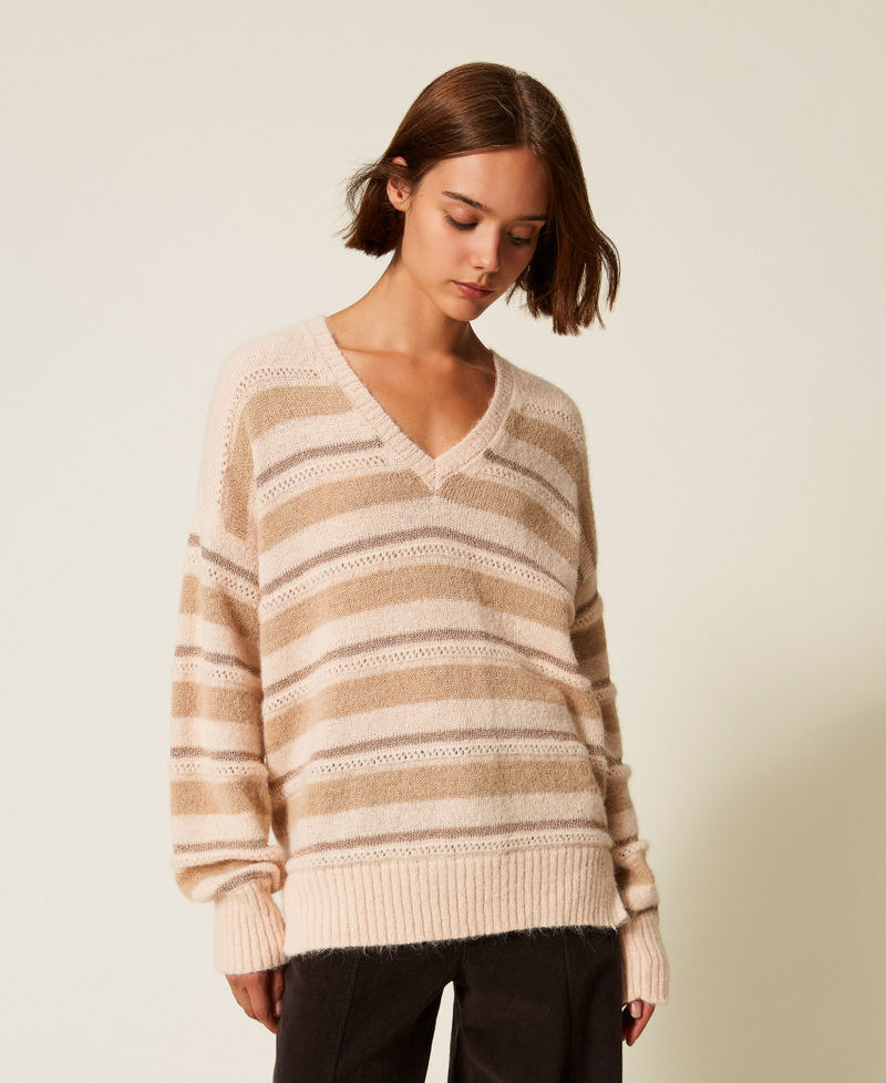 Maxi maglia in misto alpaca Riga Marrone "Alpaca" / Alpaca Lurex Donna 252TT3072_13009_01