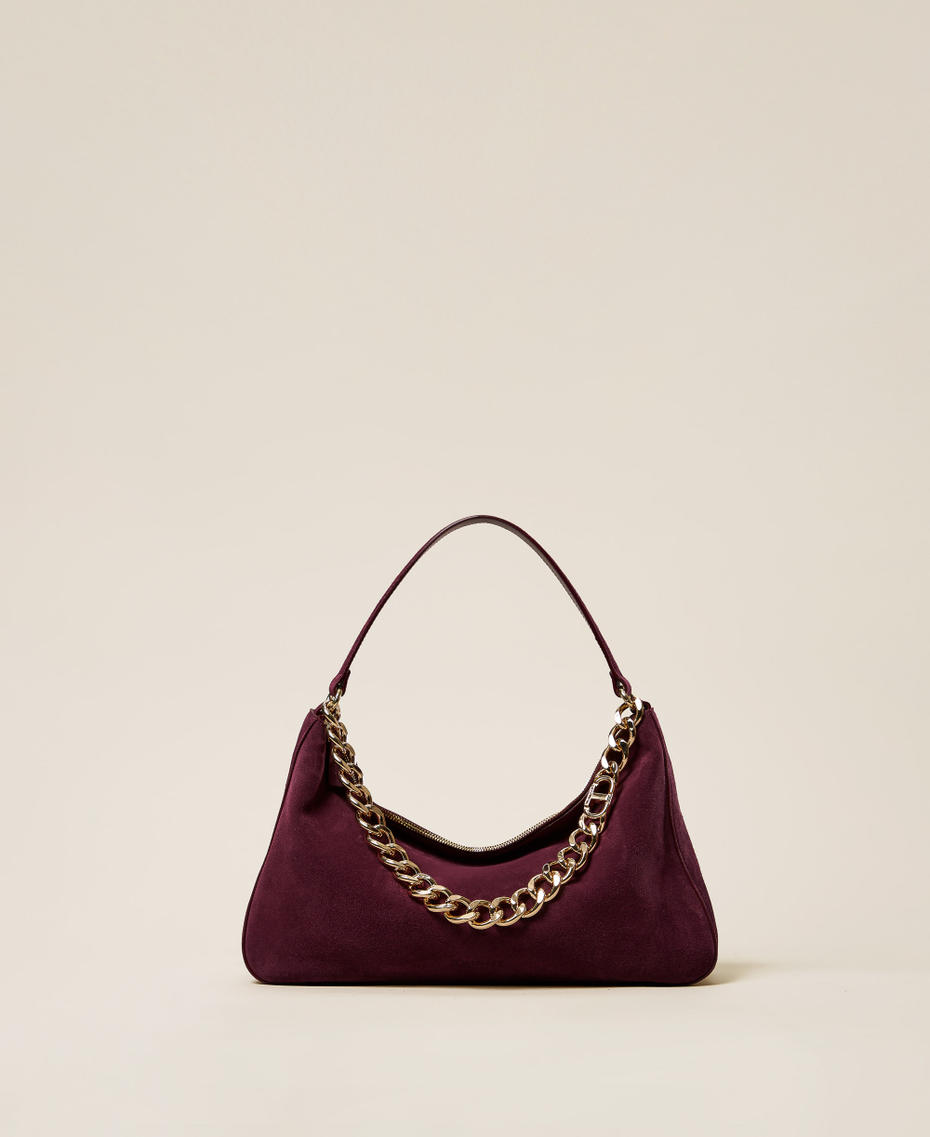 'Liliane' medium suede bag “Wine tasting” Purple Woman 252TB7162_05609_PS