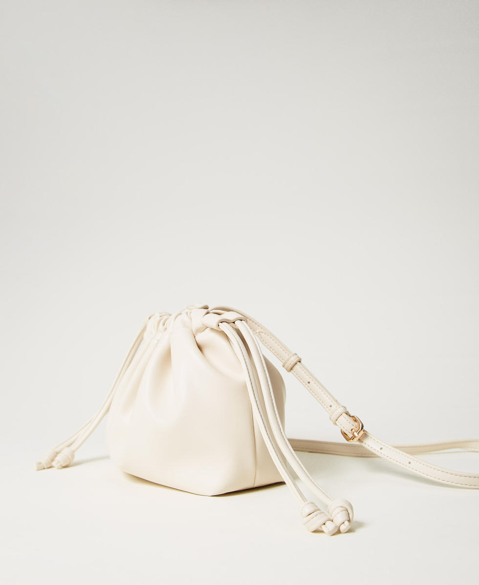 Shoulder bag with ruching White Snow Woman 251TD8032_00282_02