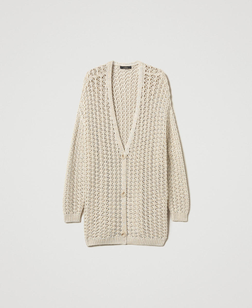 Miu Miu: Women's Zipper Cardigan (Beige) | DSMNY E-SHOP