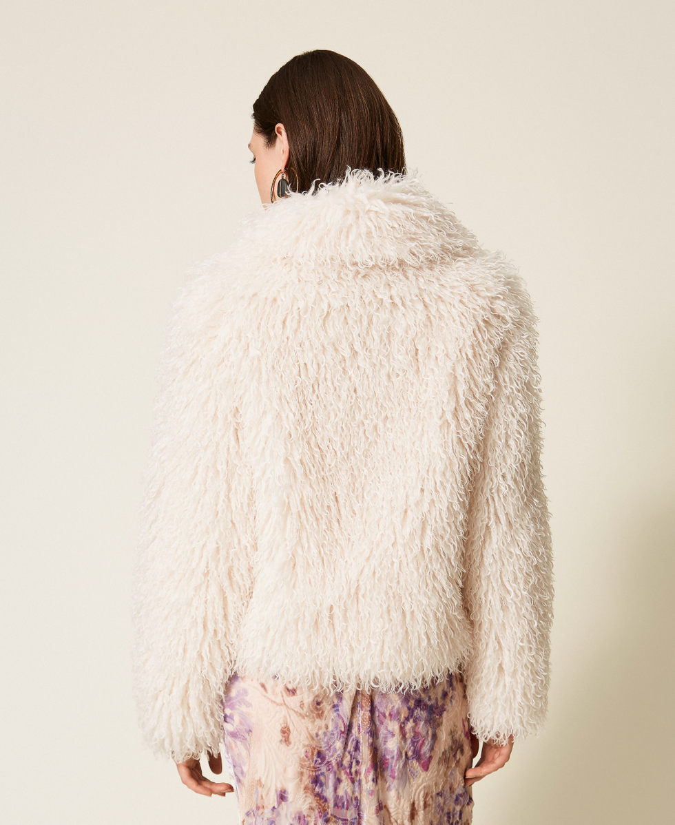 Faux fur pea coat White Snow Woman 252TS2170_00282_03