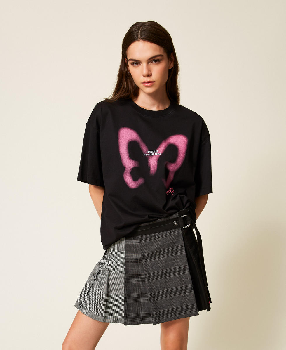 MYFO pleated miniskirt with embroidery Yarn Dyed Mix Woman 252AQ2041_12852_02