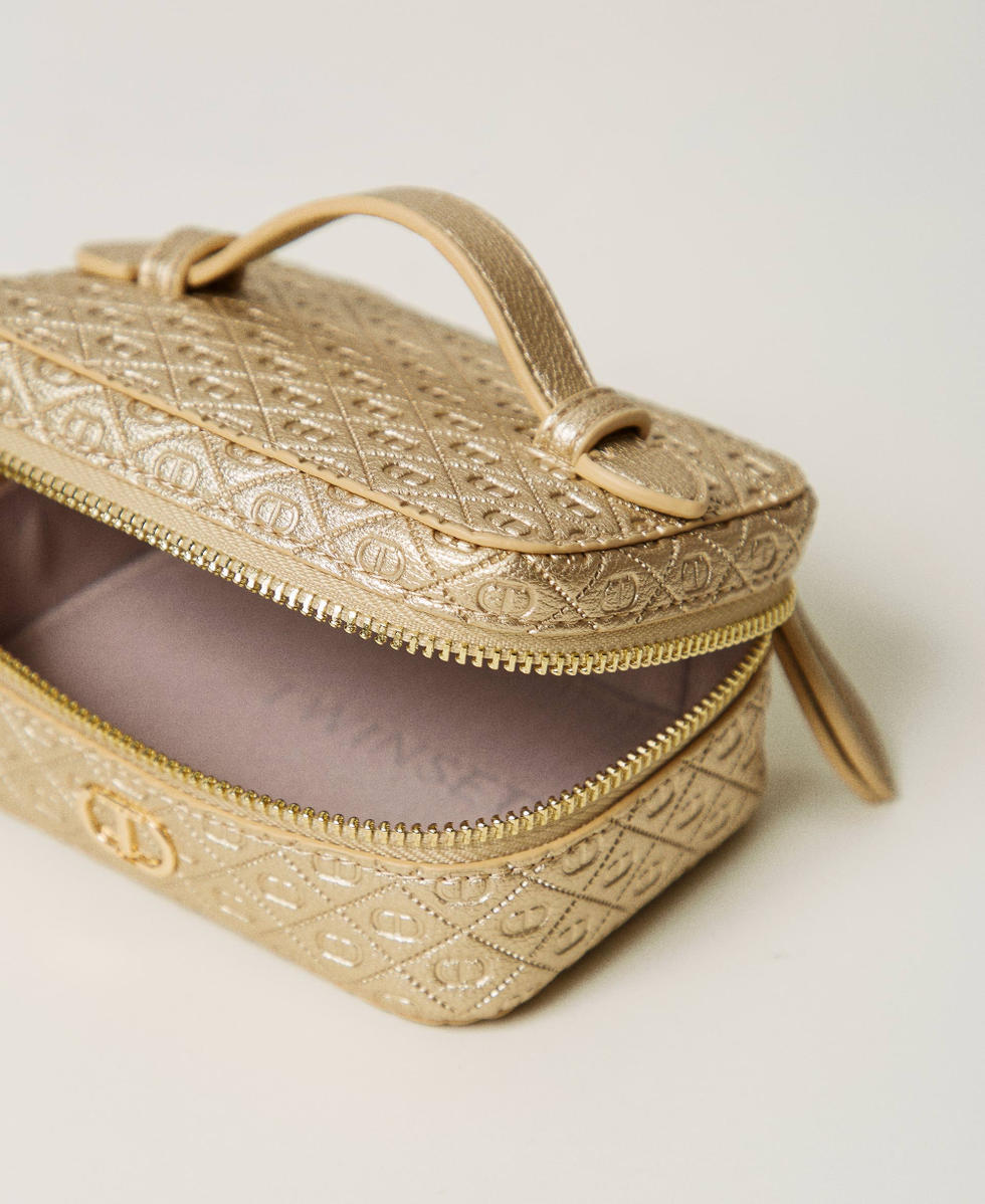 Jewellery bag with Oval T logo all over Yellow Gold Woman 251TH7044_10366_03