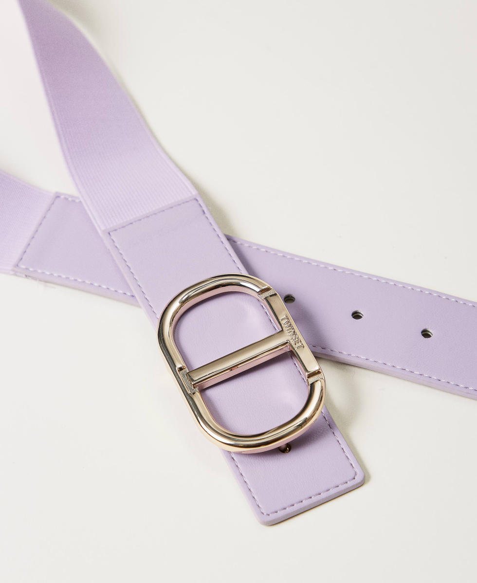 Elasticated belt with Oval T Pastel Violet Girl 251GJ5012_11862_02