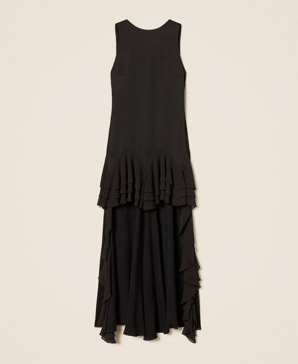 Myfo long asymmetric satin dress