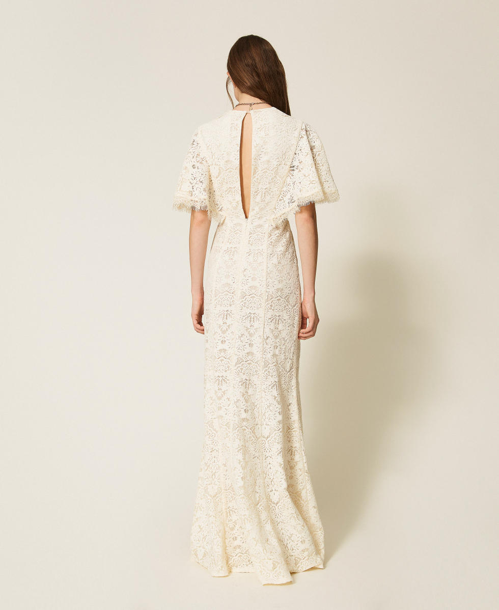 Robe longue en dentelle Nacre Femme 261TT2315_00059_03
