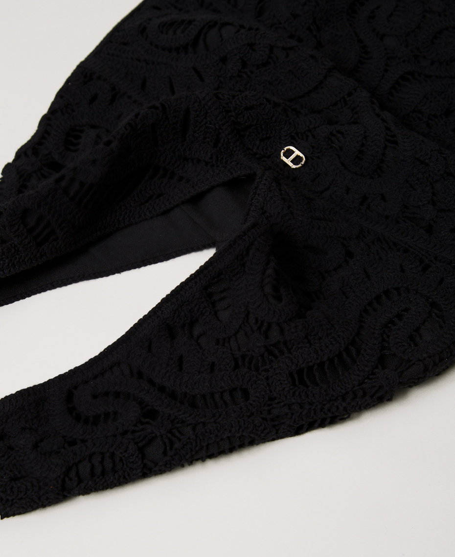 Besace « Ventotene » au crochet Noir Femme 251TS8040_00006_03