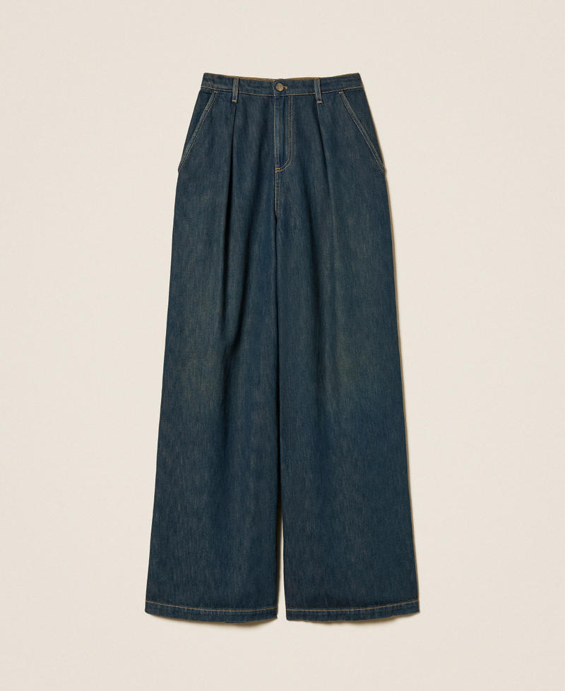 Wide jeans with pleats "Mid Denim" Blue Woman 252TP2560_01611_S0