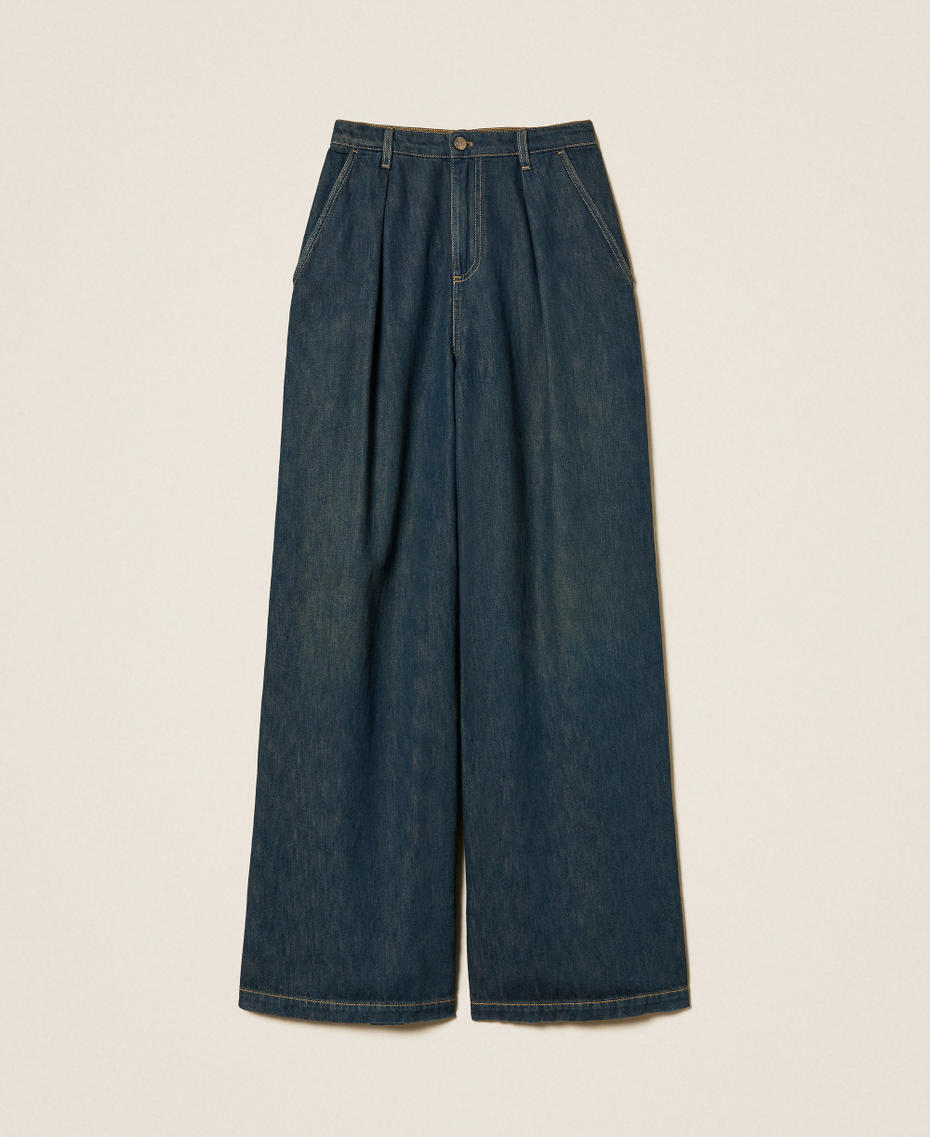 Wide jeans with pleats "Mid Denim" Blue Woman 252TP2560_01611_S0