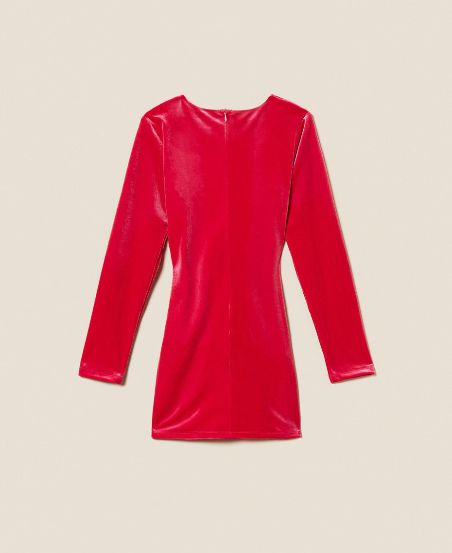 Robe courte en chenille avec Oval T Rose Candy Rose Fille 252GJ2035_00338_S1