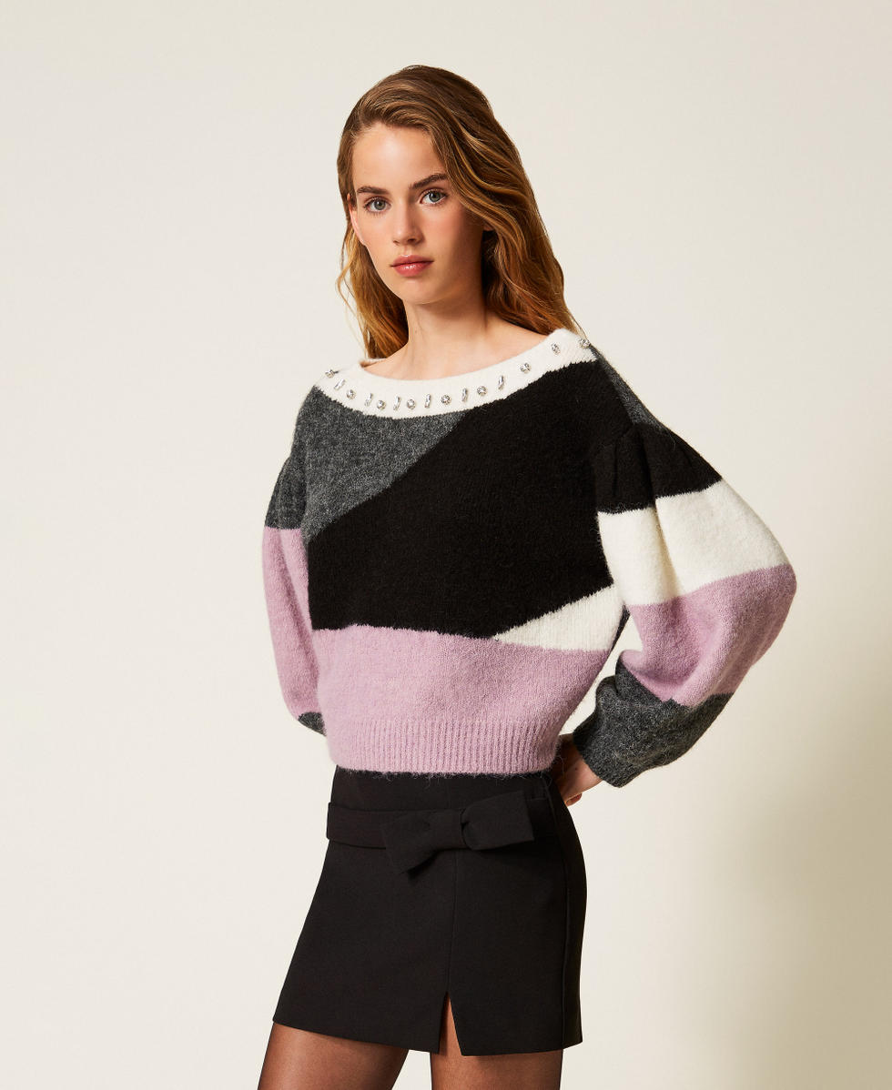 Jumper with inlays and embroidery Colour Mix Woman 252AP3150_12704_02