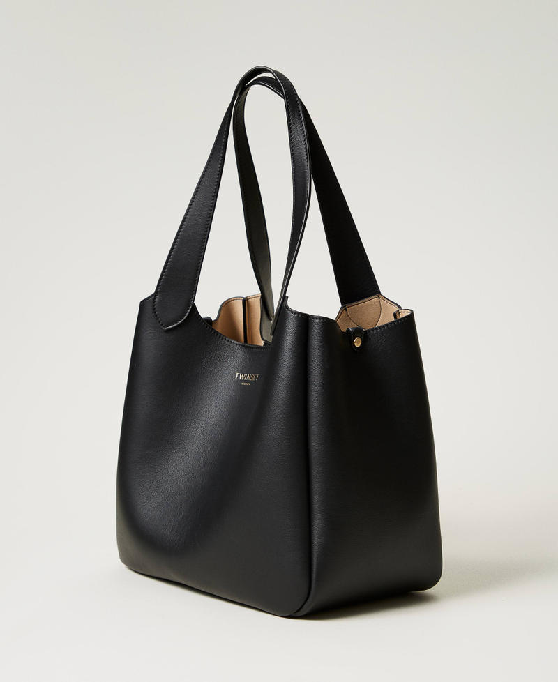 Borsa shopper ‘Forever’ in pelle Nero Donna 251TB7470_00006_02