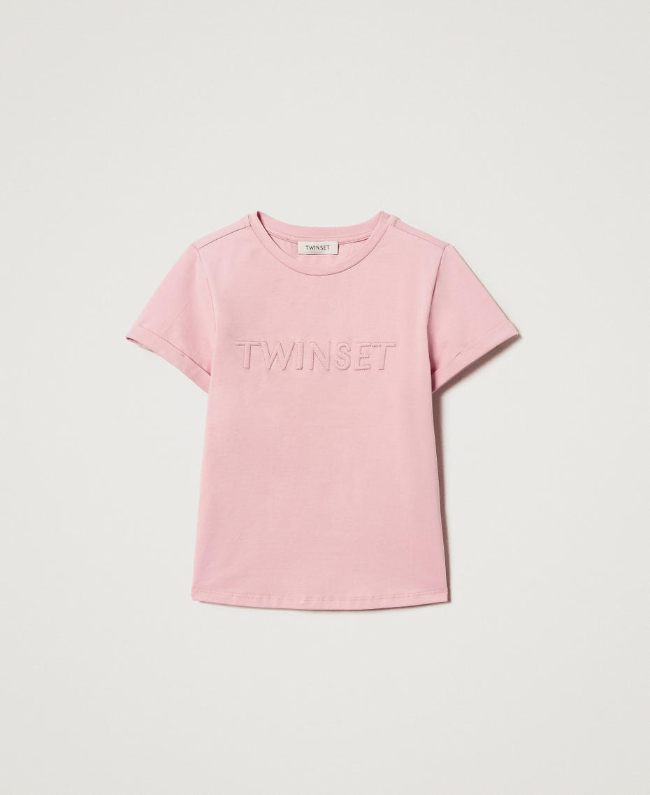 T-shirt with embossed logo Sweet Rose Girl 251GJ2534_00533_S0