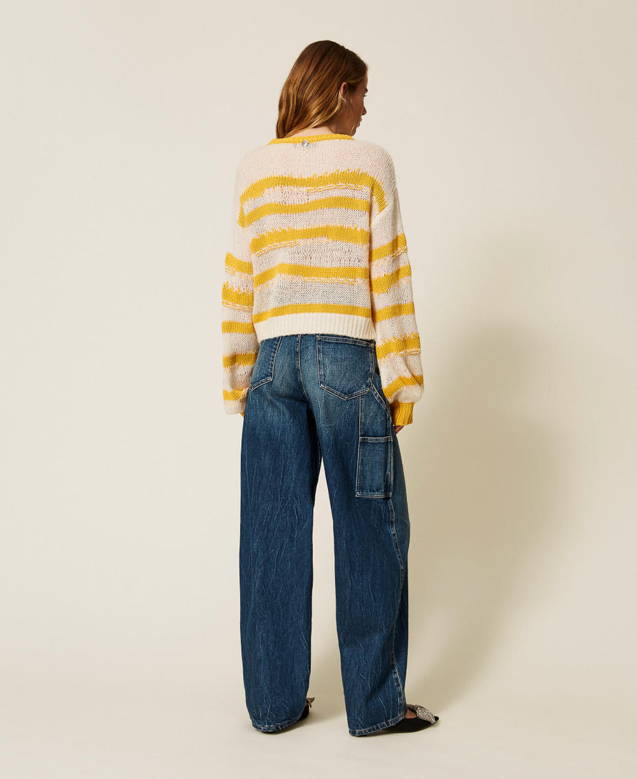 Wide-leg jeans with five pockets "Mid Denim" Blue Woman 252AP2421_01611_03