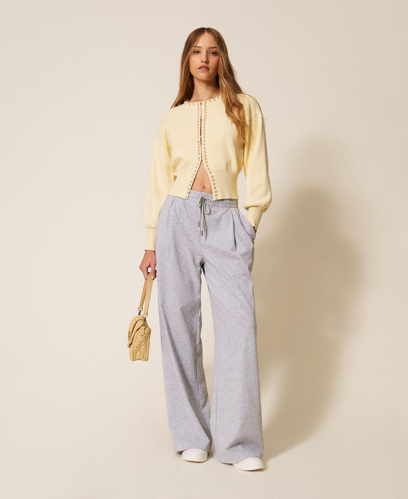 Pantalon ample en molleton Gris Clair Chin&eacute; Femme 261LL2BHH_12837_01