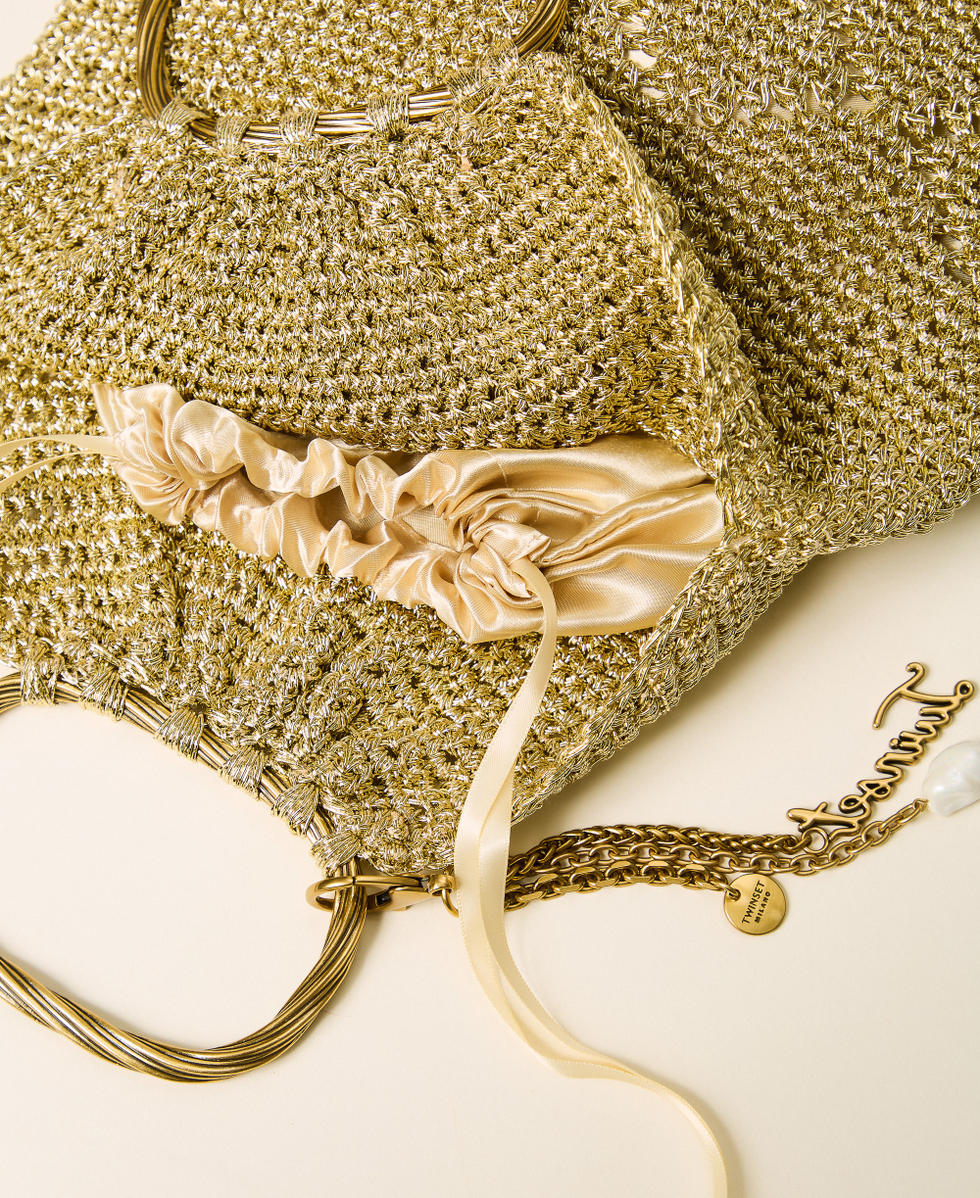 Sac &agrave; main au crochet avec lurex Or Jaune Femme 262TB7330_10366_04