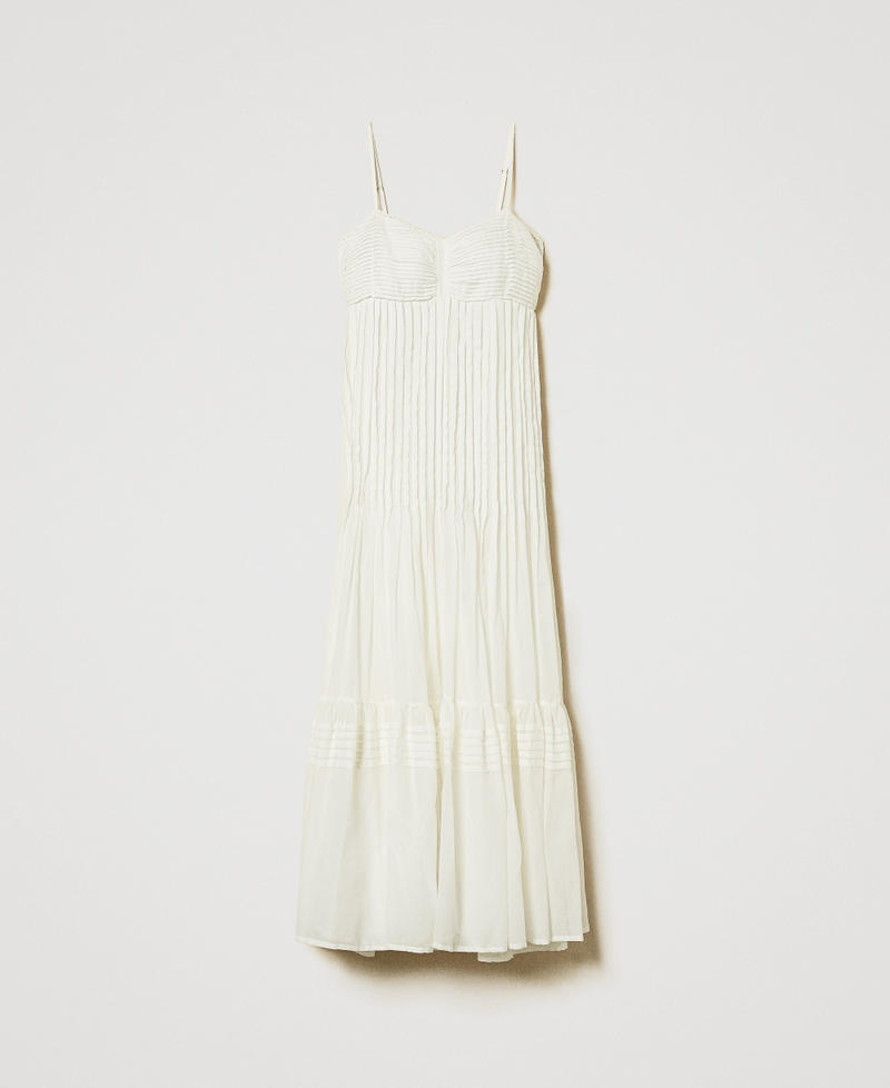 Длинное платье из муслина со складками Белый Sugar женщина 251LM2WDD_00632_S0