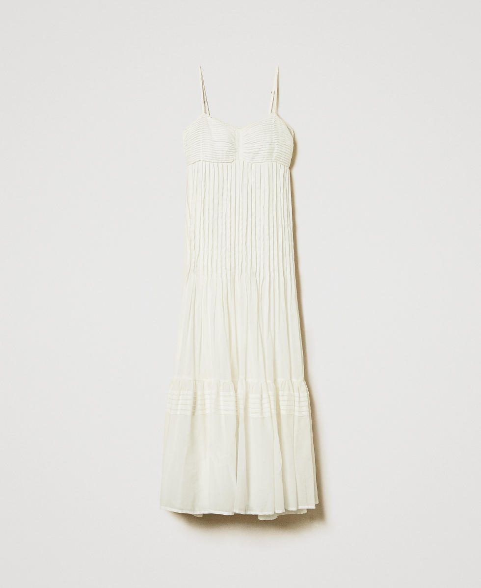 Abito lungo in mussola con pieghe