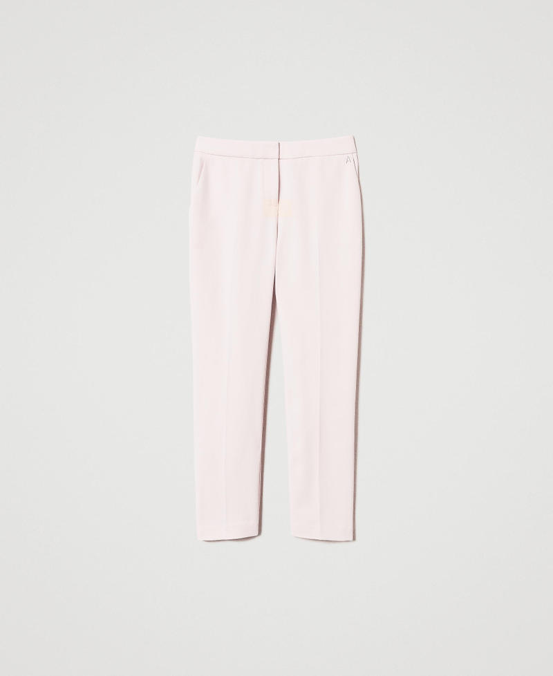 Crêpe piquet cigarette trousers Tender Pink Pink Woman 251AP2338_00619_S0