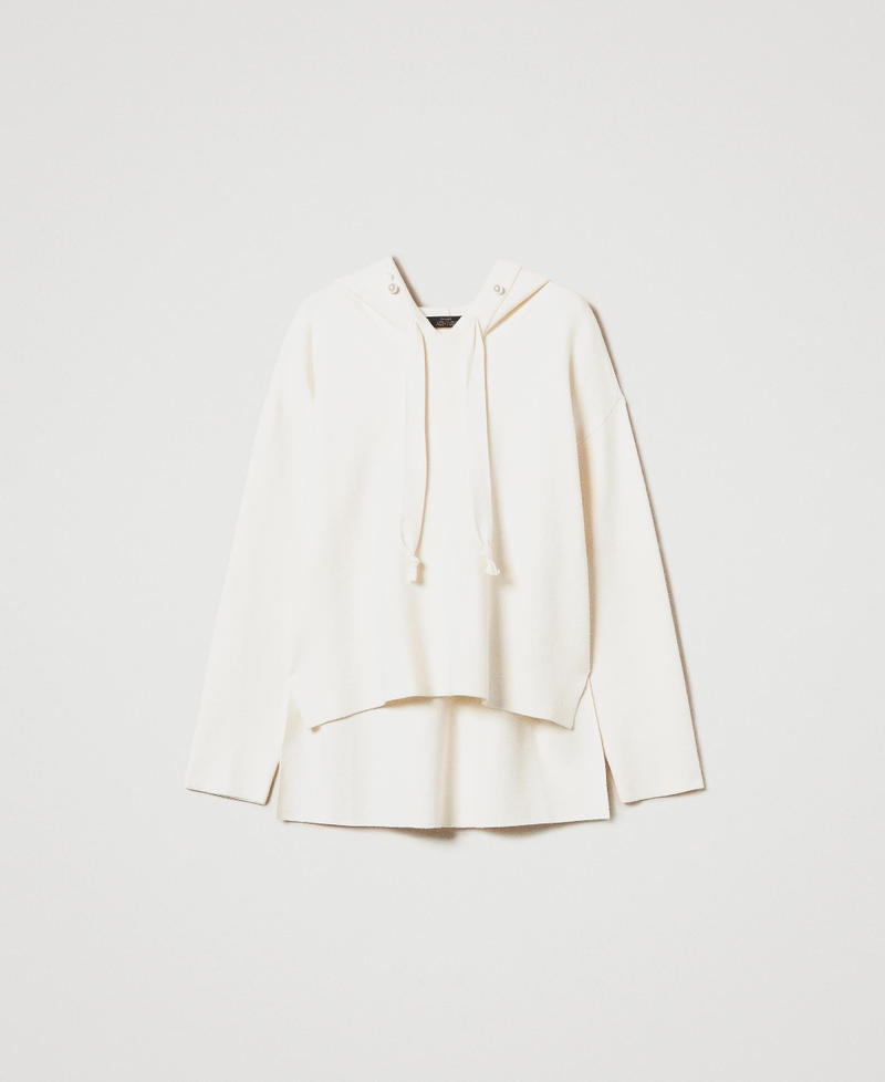 Pull avec capuche et perles Blanc Antique White Femme 242AT3252_00245_S0