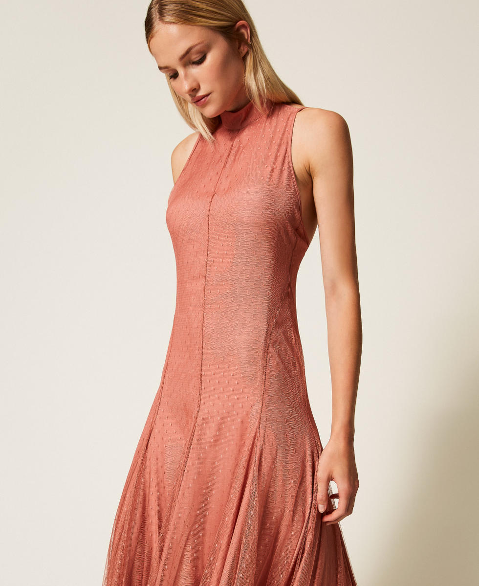 Long plumetis tulle dress