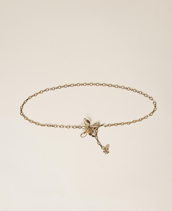 Chain belt with flower