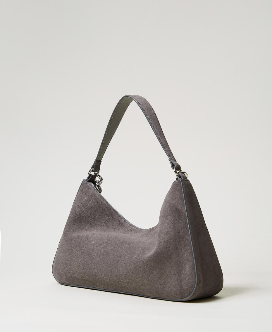 'Liliane' medium suede bag Medium Melange Grey/Nickel Woman 252TB7162_12830_02