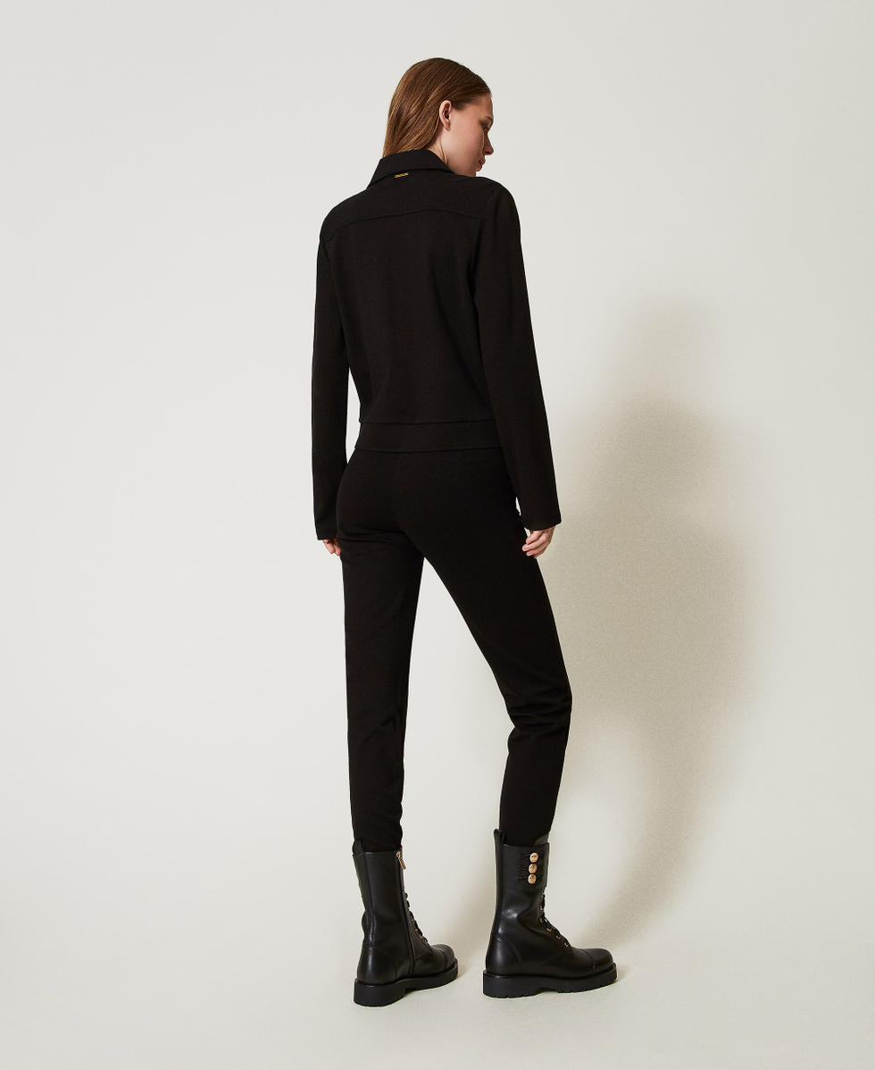 Pantalon droit avec pinces Noir Femme 251LL2RCC_00006_03