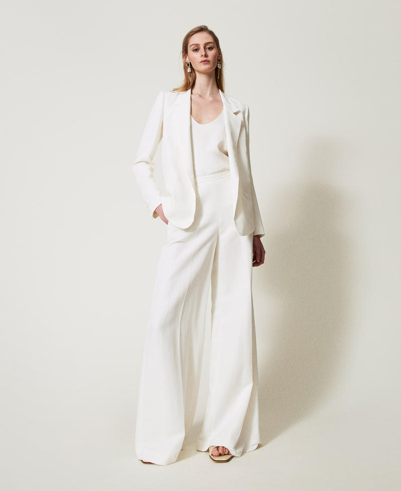 Blazer with rounded bottom hem Sugar White Woman 251TT2300_00632_0T