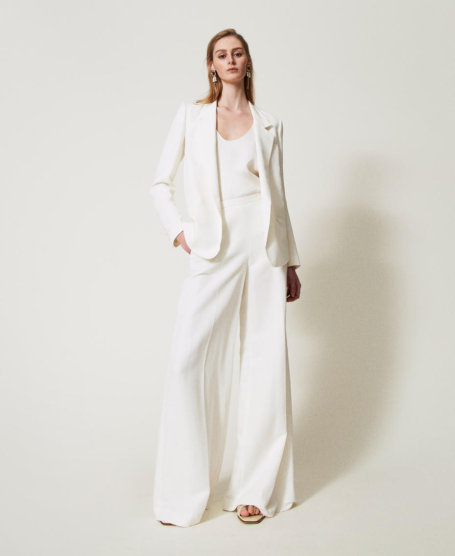 Blazer with rounded bottom hem Sugar White Woman 251TT2300_00632_0T