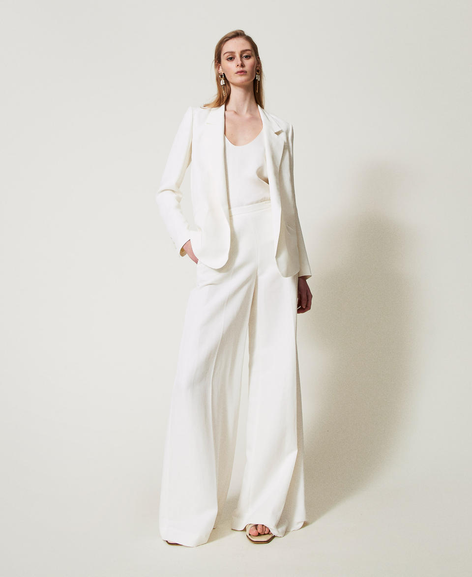 Blazer with rounded bottom hem Sugar White Woman 251TT2300_00632_0T
