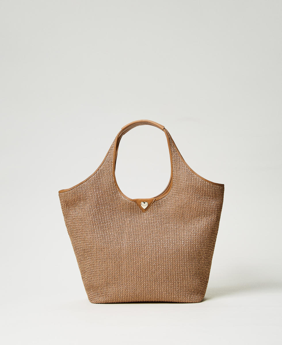 Faux straw shopper bag Brown Box Woman 251LL8AAA_12112_01