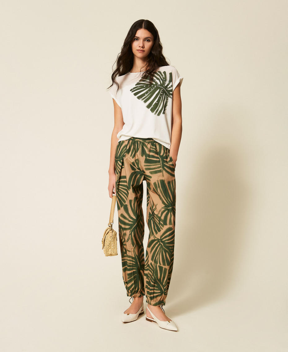 T-shirt con stampa e ricamo Off White Donna 261LL2TDD_00526_T0