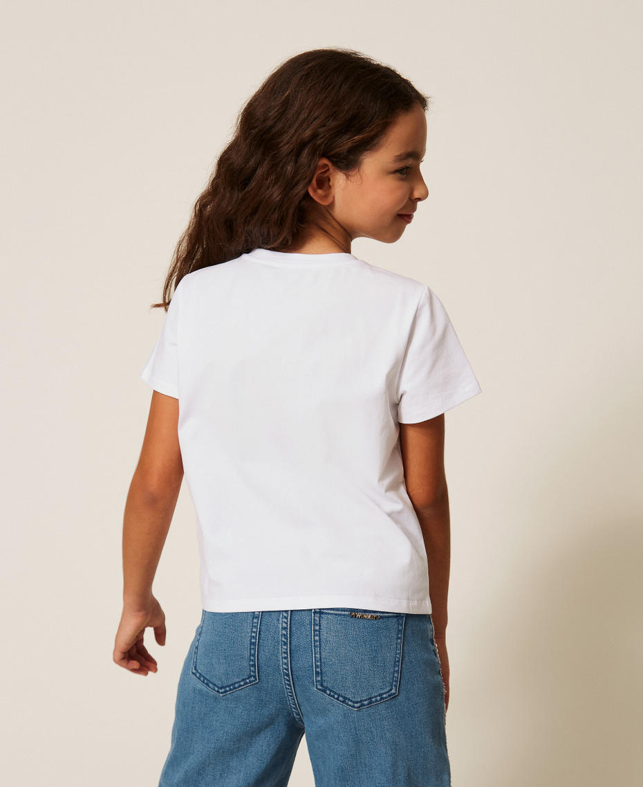 Regular fit T-shirt with embroidered logo Off White Girl 261GJ2252_00526_03