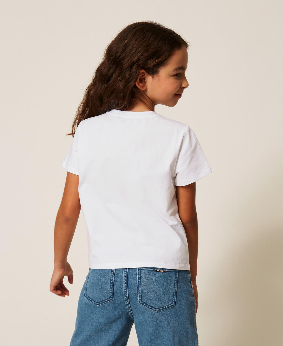 Regular fit T-shirt with embroidered logo Off White Girl 261GJ2252_00526_03