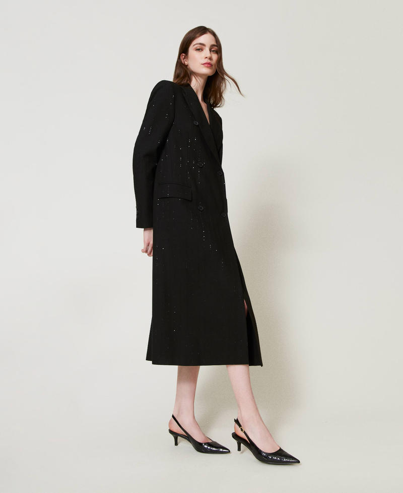 Croc print sling back court shoes