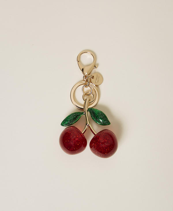 Porte-cl&eacute;s avec cerises en r&eacute;sine