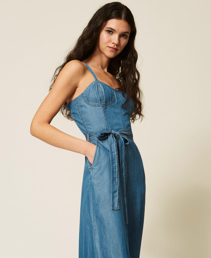 Mono vaquero con cintur&oacute;n Denim Azul Claro Mujer 261AT2052_07283_04