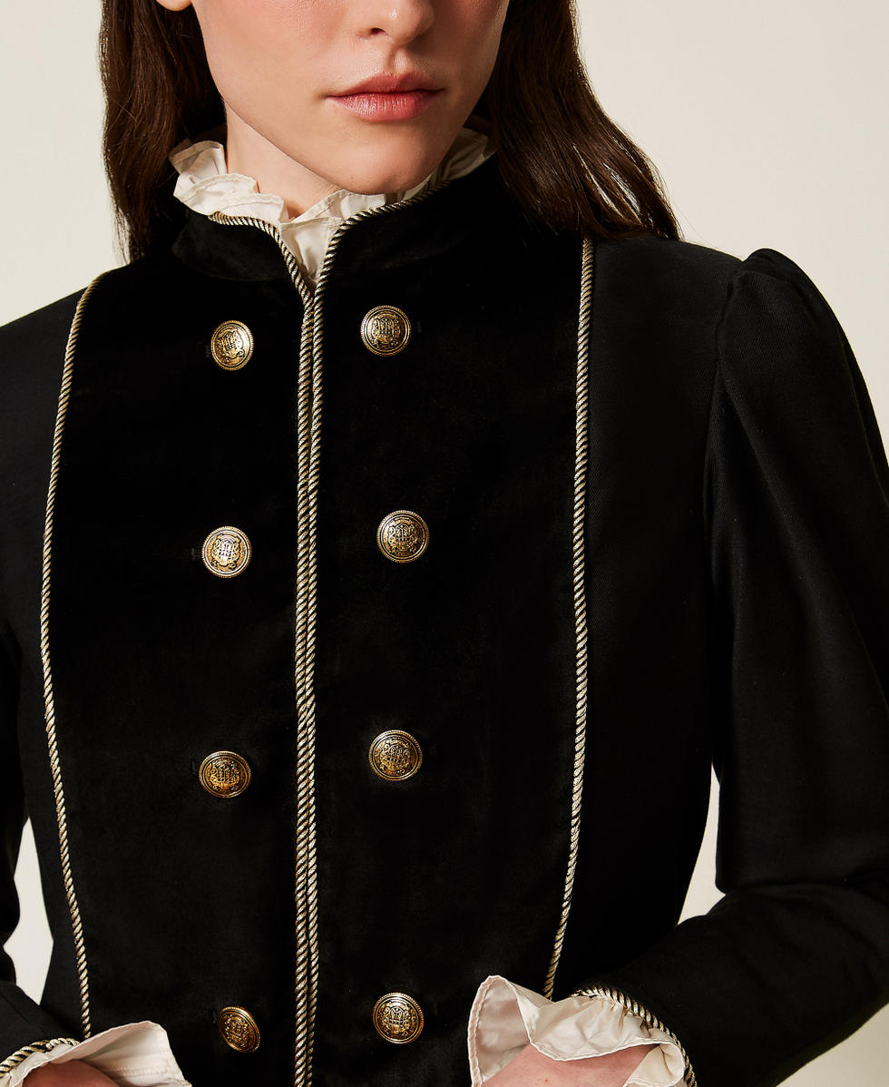 Chaqueta de lana mixta y terciopelo