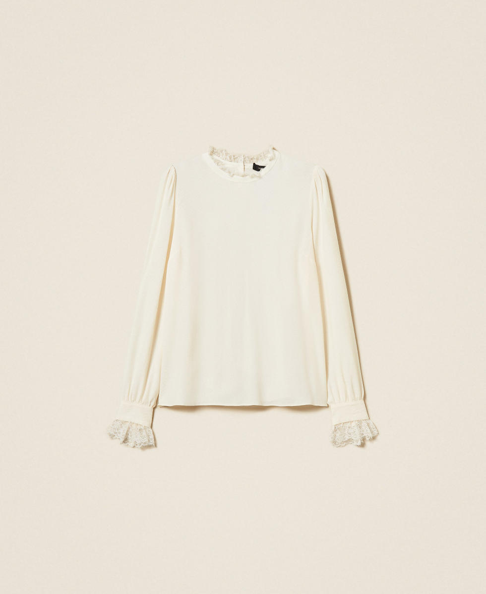 Silk blend crêpe de Chine blouse