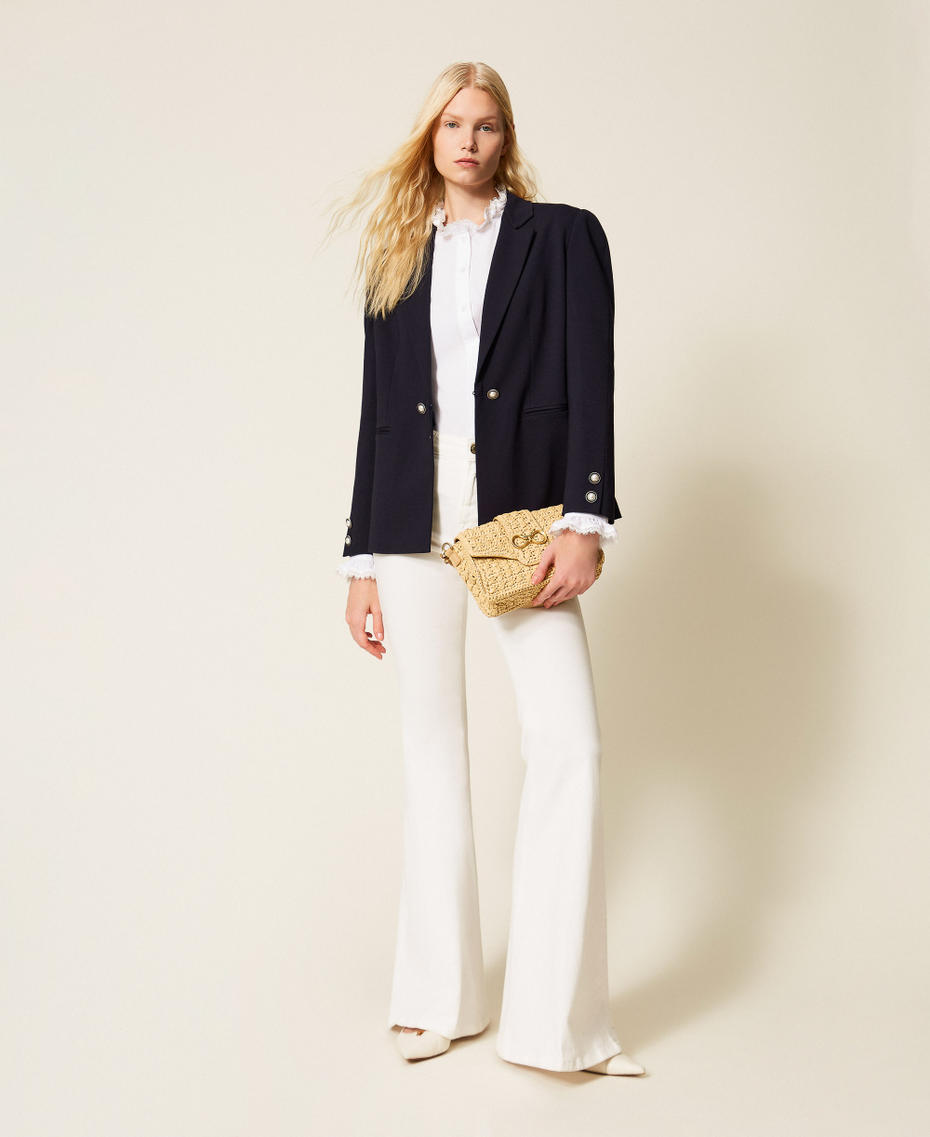 Camicia in popeline con pizzo Bianco Donna 261TP2261_00001_T0