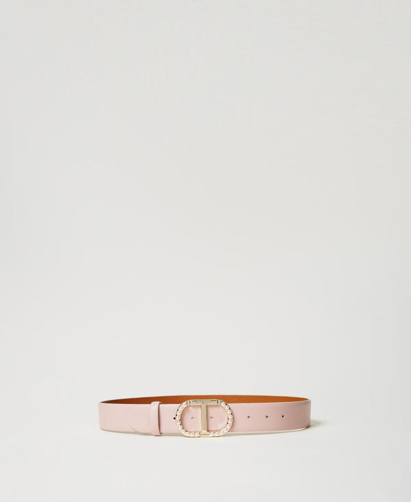 Belt with Oval T buckle with pearls