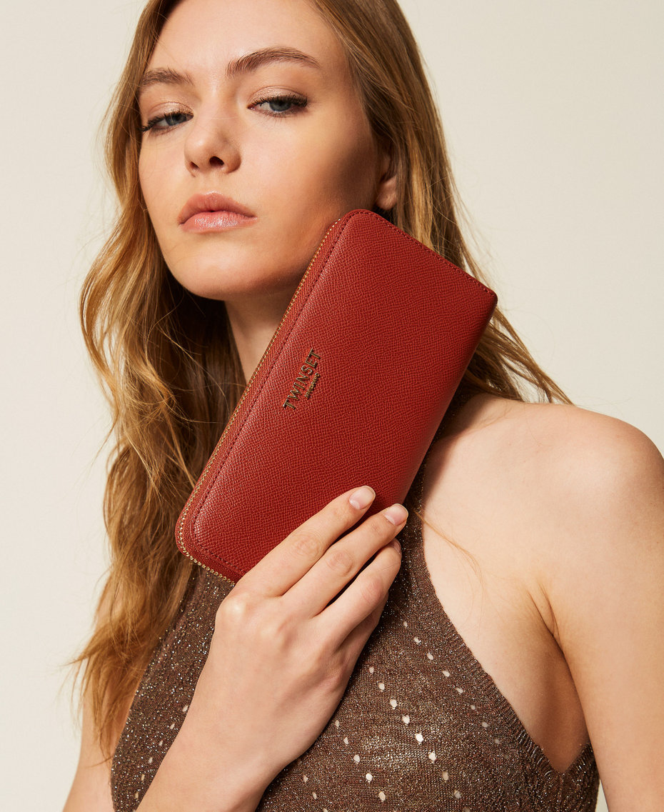 Portafoglio zip around con logo Mattone Donna 261TH7011_00053_T0