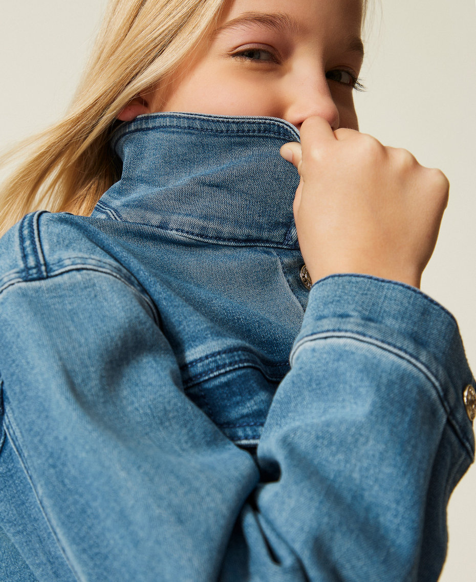 Cropped denim jacket Medium Blue Denim Girl 261GJ2080_03451_05