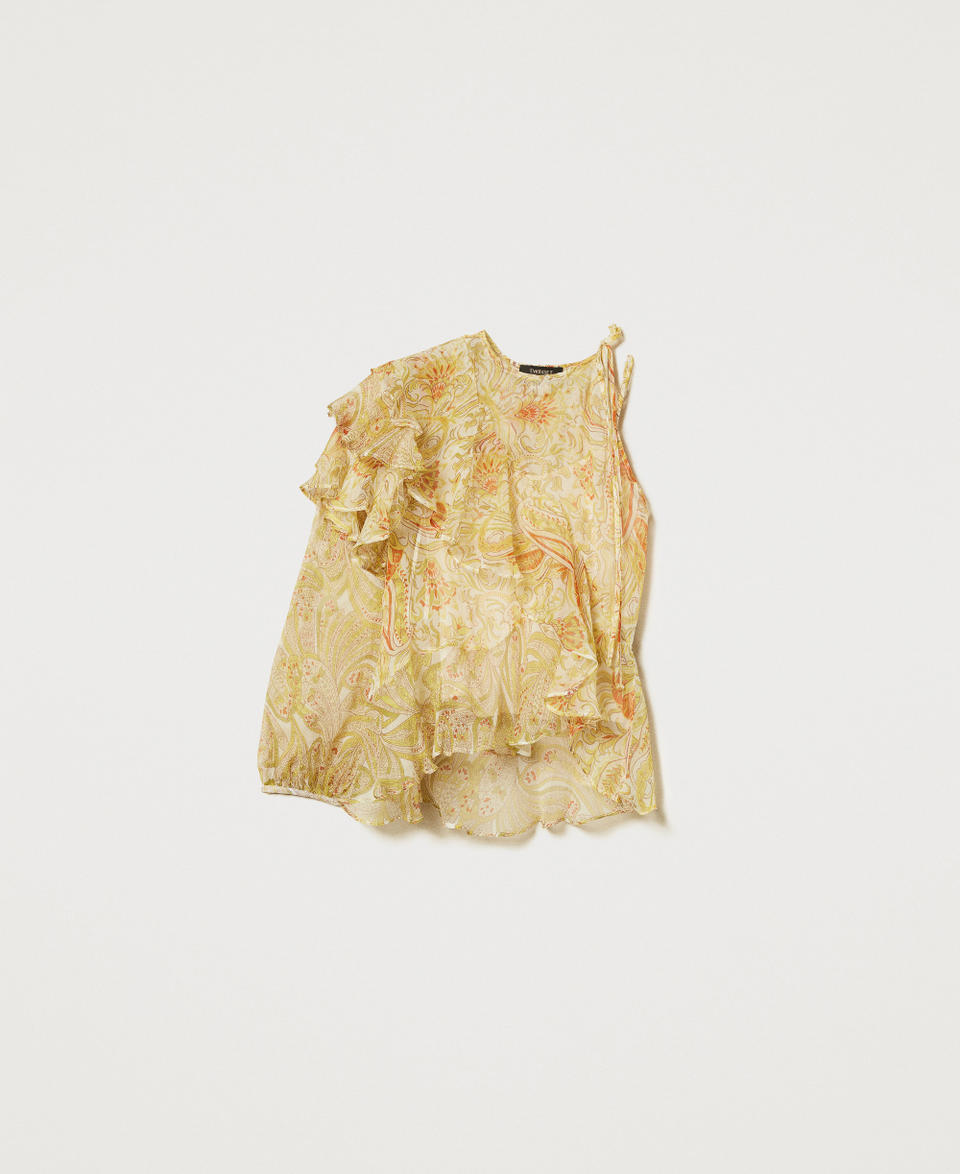 Blusa 'Salina' in creponne di seta Stampa Mix Paisley Frutto Della Passione Donna 251TS2183_12587_0S