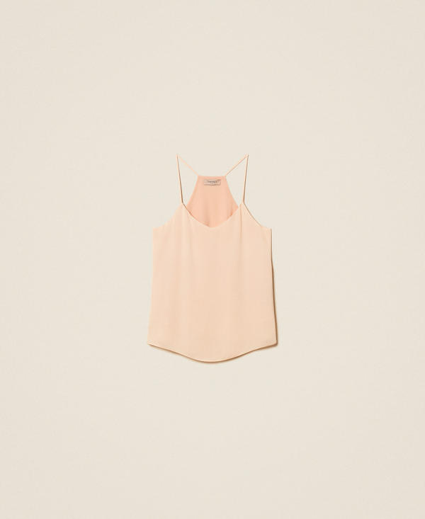 Top en satin avec bretelles spaghetti