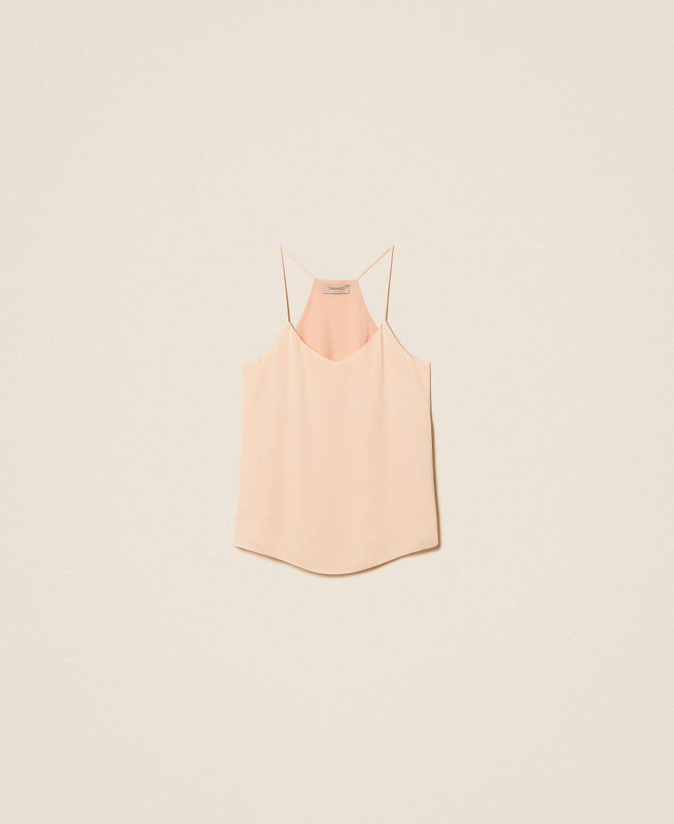 Satin top with thin shoulder straps