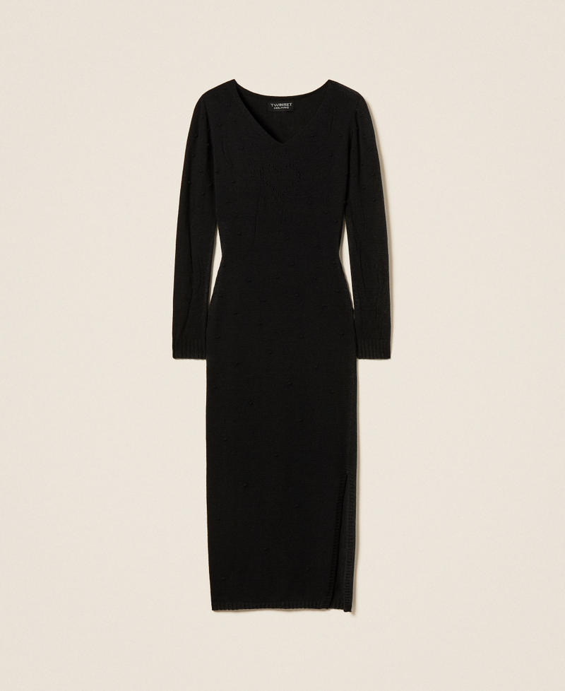 Long Treeblend yarn dress Black Woman 252TP3330_00006_S0