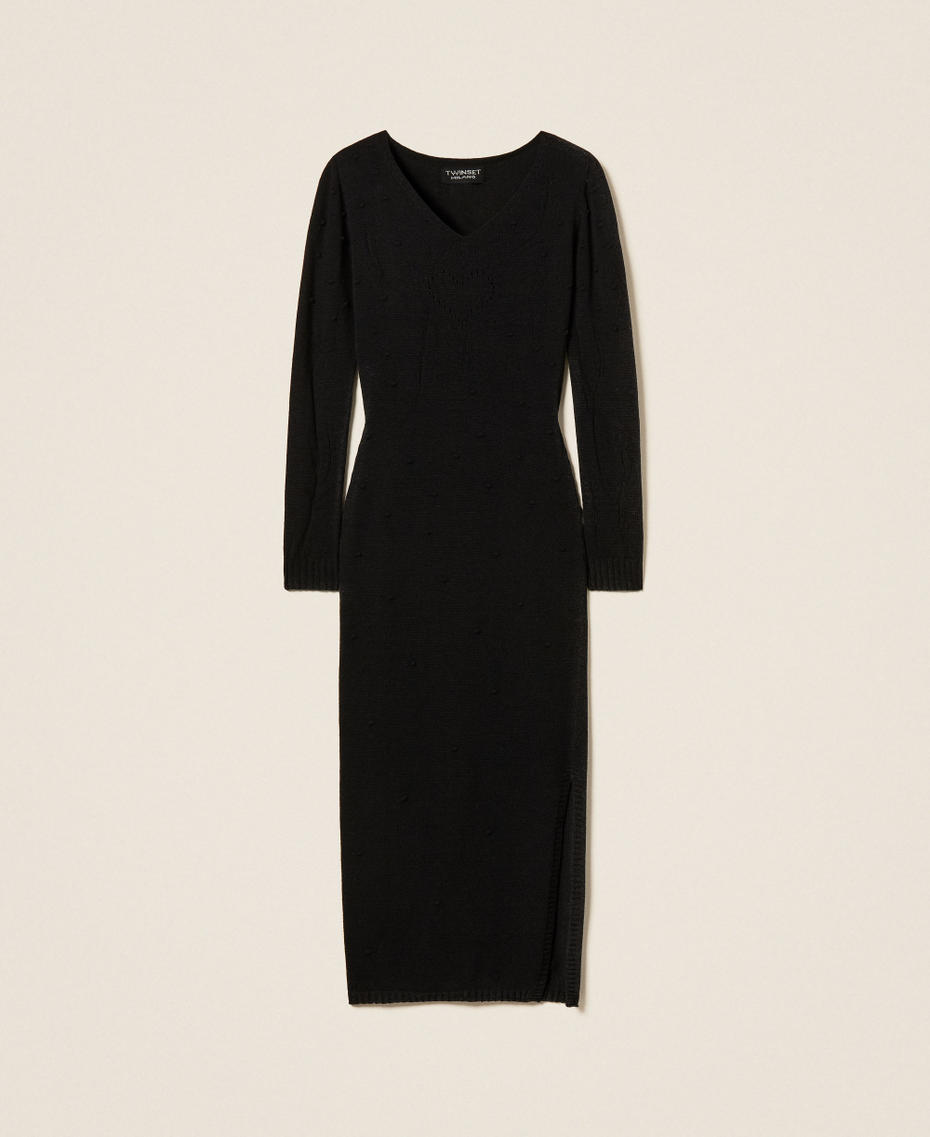 Long Treeblend yarn dress Black Woman 252TP3330_00006_S0